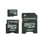 SD Micro 8GB Class6 Transcend +SD Adapter/SD mini Adapter